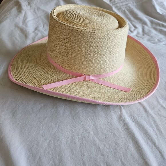 Sun Body Reata Hat 7 1/4 (58) Woven Straw Pink Ribbon main image 4